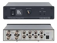 Kramer VM-30AVB Усилитель-распределитель 1:3 видео- (разъемы BNC) и звуковых сигналов c регулировкой уровня и АЧХ, 430 МГц