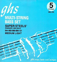 GHS 5ML-STB Струны для бас гитары, нержавеющая сталь, круглая обмотка, 44-63-80-98-121