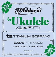 D'ADDARIO EJ87S струны для укулеле сопрано, серия Titanium