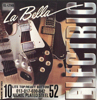 LA BELLA EL-LTHB  струны для электрогитары - натяжение - комбинированное (010-052), первые струны - сталь, басовые - круглая обмотка никелевым сплавом, серии Nickel Plated Steel