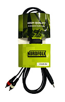 NordFolk NYC028 1.5M  кабель Minijack stereo  2 x RCA, литые разъемы,  1.5 м