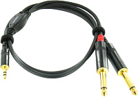 Cordial CFY 0.9 WPP кабель джек стерео 3.5 мм - 2 x моноджек 6.3 мм папа, длина 0.9 метра