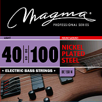 Magma Strings BE150N  Струны для бас-гитары, серия Nickel Plated Steel, калибр: 40-60-80-100, обмотка круглая, никелированная сталь, натяжение Light