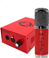 Monkey Banana Mangabey red ламповый студийный микрофон, диаграмма направленности: кардиоида, восьмерка, круг; мембрана 34 мм