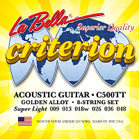 LA BELLA C500TT  струны для акустической гитары - Super Light, бронза, (009-013-018-026-036-048)
