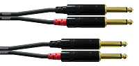 Cordial CFU 3 PP сдвоенный кабель 2 х джек моно 6,3 мм male/ 2 х джек моно 6.3мм male, 3.0м, черный