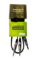 NordFolk NYC275/1M  кабель инсертный Jack stereo  2 x Jack mono, металлические разъёмы, длина 1 метр