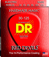 DR RDB6-30 струны для 6-струнной бас-гитары, калибр 30-125, серия RED DEVILS™, обмотка никелированная сталь, покрытие есть