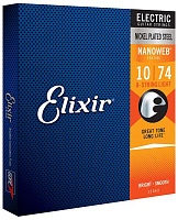 Elixir 12062 NanoWeb  струны для 8-струнной электрогитары Light 10-74