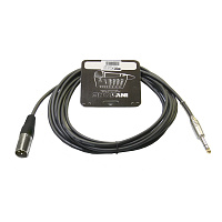 Invotone ACM1003S BK  Микрофонный кабель, стереоджек 6.3 мм XLR3M, длина 3 метра, цвет черный