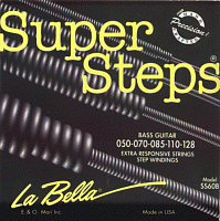 LA BELLA SS60B  струны для 5-струнной бас-гитары (без обмотки в начале) - (045-070-085-110-128), круглая обмотка - никель, серия Super Steps