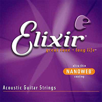 ELIXIR 11027 струны для акустической гитары NanoWeb Custom Light (011-015-022-032-042-052)