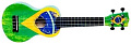 WIKI UK/BZ  гитара укулеле сопрано, рисунок "бразильский флаг", чехол в комплекте