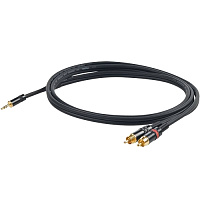 Proel CHLP215LU3 кабель стерео JACK 3.5 мм  2 х RCA male, длина 3 метра