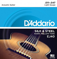 D'ADDARIO EJ40 струны для акустической гитары ФОЛК, Light 11-47