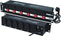 EUROLITE Board 6-S w/6x safety-plugs свитчер (блок розеток с выключателями) 6 каналов по 5А, нагрузка по входу не более16A. Рэковое исполнение.