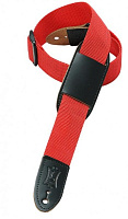LEVY'S M8PJ-RED гитарный ремень, ширина 3.7 см, красный, материал - полиэстер, кожаные наконечники