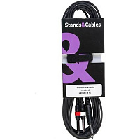 STANDS & CABLES YC-009-5  кабель Jack 6.3 мм стерео - 2 x Jack 6.3 мм моно, длина 5 метров