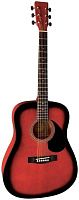 VGS D1 Dreadnought Redburst гитара акустическая, цвет красный берст