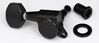Gotoh SG381-MG-T-07-B-(R6)  колки локовые, ручной зажим, 6 в линию реверс, цвет черный, schaller style