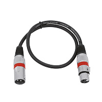 Omnitronic MC-05R кабель балансный (микрофонный) звуковой XLR-3 “папа” - XLR-3 “мама”, длина 0,5 м.