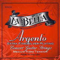 LA BELLA SMH ARGENTO (ASPMH)  струны для классической гитары, натяжение средне-сильное (суммарное натяжение 35,63 кг), нейлон, обмотка серебро