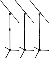 Ultimate Support MC-40B PRO 3-pack комплект стоек микрофонных "журавль" на треноге, 3 штуки, цвет чёрный