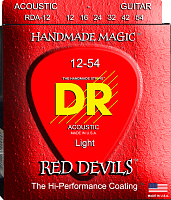 DR RDA-12 струны для акустической гитары, калибр 12-54, серия RED DEVILS™, обмотка фосфористая бронза, покрытие есть