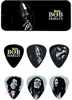 DUNLOP BOB-PT04Н Bob Marley Silver Portrait Набор медиаторов в жестяном коробке, Heavy (6шт)