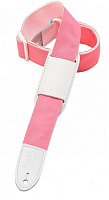 LEVY'S M8PJG-PNK гитарный ремень, 3.7 см, розовый, материал - полипропилен, кожаные наконечники, наплечник