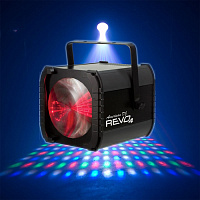 American DJ Revo 4 LED MX-управляемый прибор серии REVO, создающий эффект «лунного цветка», проецирующий красные, зеленые, синие и белые лучи на пол, стены и потолок