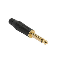 AMPHENOL ACPM-GB-AU  джек моно, кабельный, 6.3 мм, корпус металл, цвет черный, покрытие контактов золото
