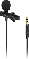 Behringer BC LAV конденсаторный всенаправленный петличный микрофон, разъем  3.5 мм TRRS, переходник на 3.5 мм TRS, с ветрозащитой и клипсой