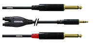 Cordial CFY 3 WPP кабель джек стерео 3.5 мм - 2 x моноджек 6.3 мм папа, длина 3 метра