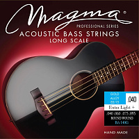 Magma Strings BA140G  Струны для акустической бас-гитары, серия Gold Alloy 85/15, калибр: 40-60-75-95, обмотка круглая, бронзовый сплав, натяжение Extra Light+