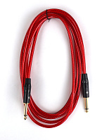 AuraSonics J63J63-3TRD гитарный кабель джек моно 6.3 мм  - джек моно 6.3 мм, 3 м, прозрачный красный