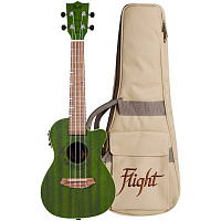 FLIGHT DUC380 CEQ JADE укулеле концерт со звукоснимателем, махагони, цвет зеленый, чехол