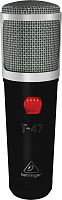 Behringer T-47 Ламповый студийный конденсаторный микрофон (кардиоида) в комплекте с эласт. подвесом, блоком питания, кабелем (10 м), ветрозащитой и транспортным кейсом