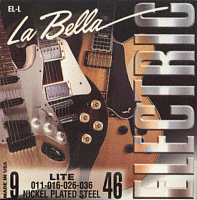 LA BELLA EL-L  струны для электрогитары - натяжение Light, (009-011-016-026-036-046), первые струны - сталь, басовые - круглая обмотка никелевым сплавом, Nickel Plated Steel