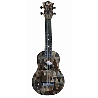 FLIGHT TUS-40 ARCANA  укулеле серии Travel, сопрано, черная с рисунком, пластик, чехол в комплекте