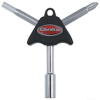 GIBRALTAR SC-GTK Tri Key Tool ключ для настройки барабанов с четырехгранным, шестигранным и крестовым ключом