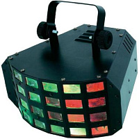 EUROLITE LED D-24 Beam effect (Double-Derby)  Светодиодный многолучевой (24 линзы) прожектор эффектов, 3x3W светодиода (красные, зелёные, синие), угол лучей 150°.