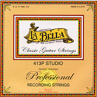 LA BELLA 413P Studio  струны для классической гитары - белый нейлон, плоская обмотка бронза, натяжение 37,9 кг
