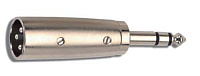 Proel AT305 Переходник XLR3-папа - стереоджек 6.3мм - папа. Корпус металлический, цвет хром