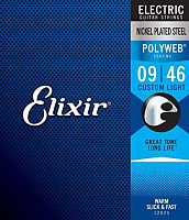 Elixir 12025 Polyweb Струны для электрогитары Custom Light 09-46