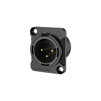 ROXTONE RX3MDWP-BG Разъем XLR панельный "папа" 3-контактный, цвет черный, влагостойкий (IP65)