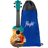 FLIGHT ULTRA S-42 Game укулеле сопрано, серия Ultra, поликарбонат армированный, рисунок "Игра", рюкзак в комплекте