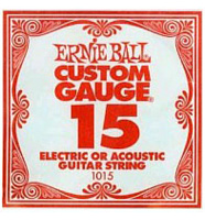 ERNIE BALL 1015 Plain Steel .015  Струна одиночная для акустической и электрогитары Эрни Болл
