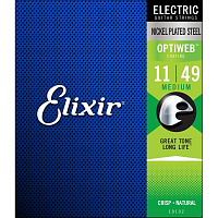 ELIXIR 19102 струны для электрогитары OPTIWEB Medium (.011-.049)