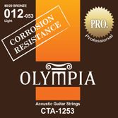 Olympia CTA1253 струны для акустической гитары, с устойчивостью к коррозии, бронза 80/20, калибр: 12-16-24-32-42-53